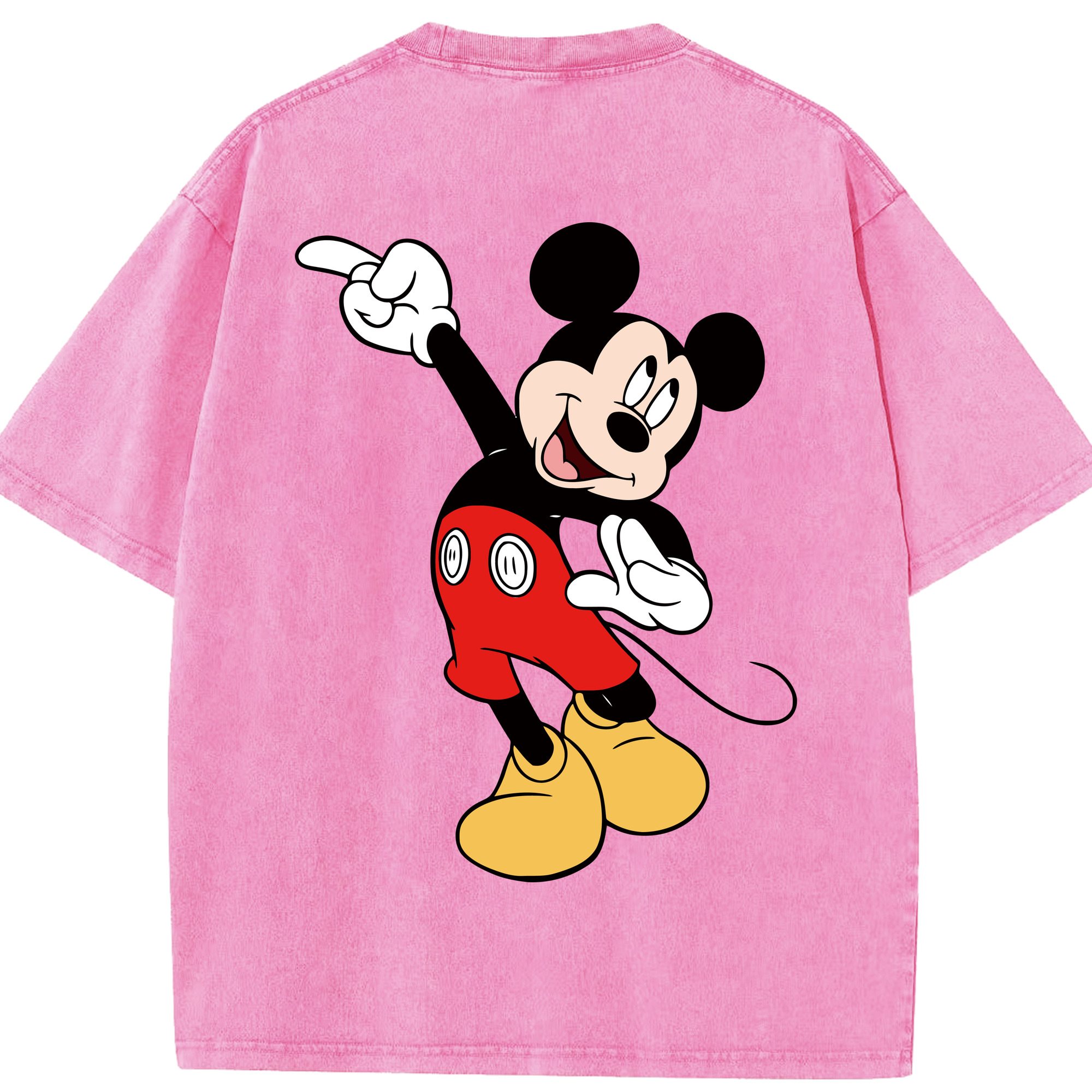 （画像用） ミッキーマウス Mickey Mouse 綿100% ヴィンテージ風 半袖Tシャツ（背面プリント）